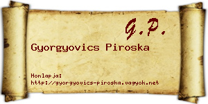 Gyorgyovics Piroska névjegykártya